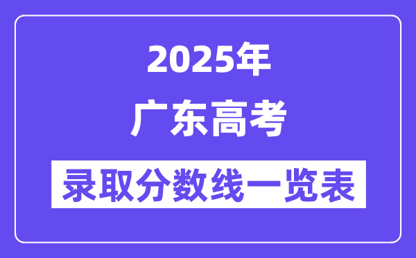 2025廣東高考各批次錄取分數線一覽表（含一本,二本,專科）