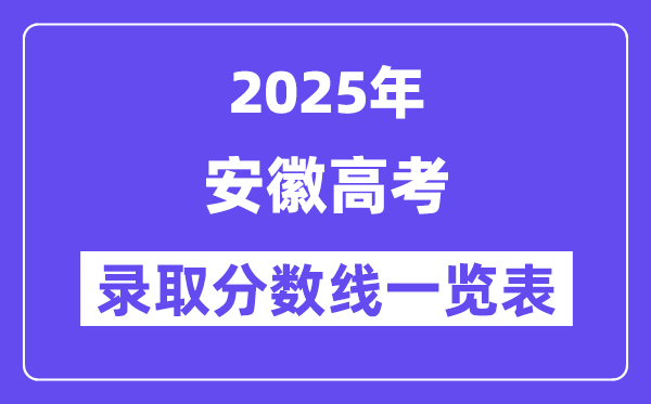 2025安徽高考各批次錄取分數線一覽表（含一本,二本,專科）
