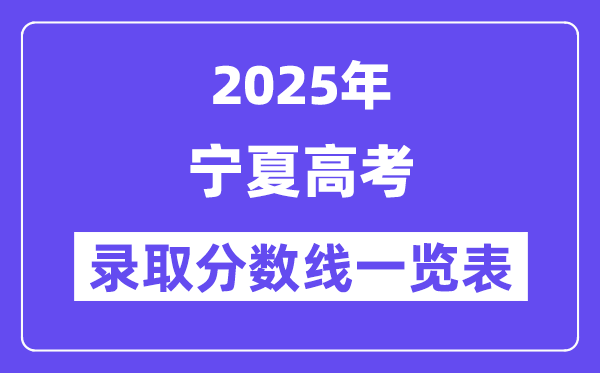 2025寧夏高考各批次錄取分數線一覽表（含一本,二本,專科）