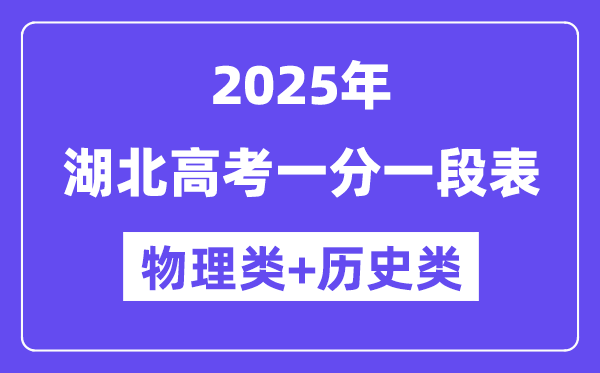 湖北高考分數線2025年一分一段表（物理+歷史）