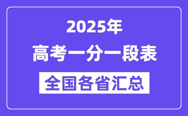 2025年高考一分一段表（全國各省匯總）