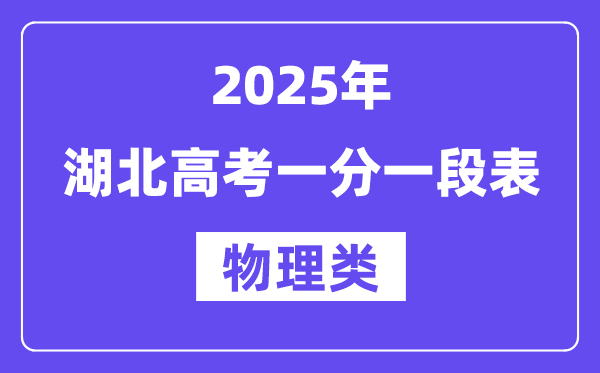 2025湖北高考一分一段表（物理類）位次排名查詢