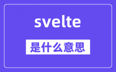svelte是什么意思_svelte怎么讀_中文