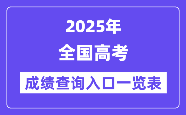 2025年全國(guó)各地高考成績(jī)查詢?nèi)肟谝挥[表（完整版）