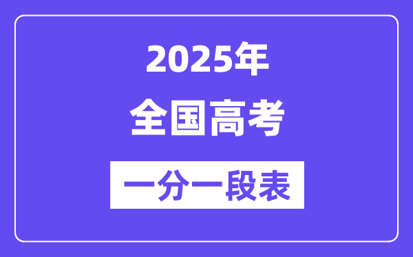 2025全國高考一分一段表（31省市完整版）