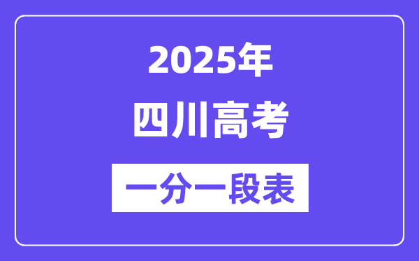 2025四川高考一分一段表,查詢位次及排名(完整版)