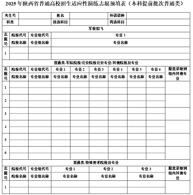 2026年陜西高考志愿表格填寫范本(附查找入口及志愿數(shù)量)